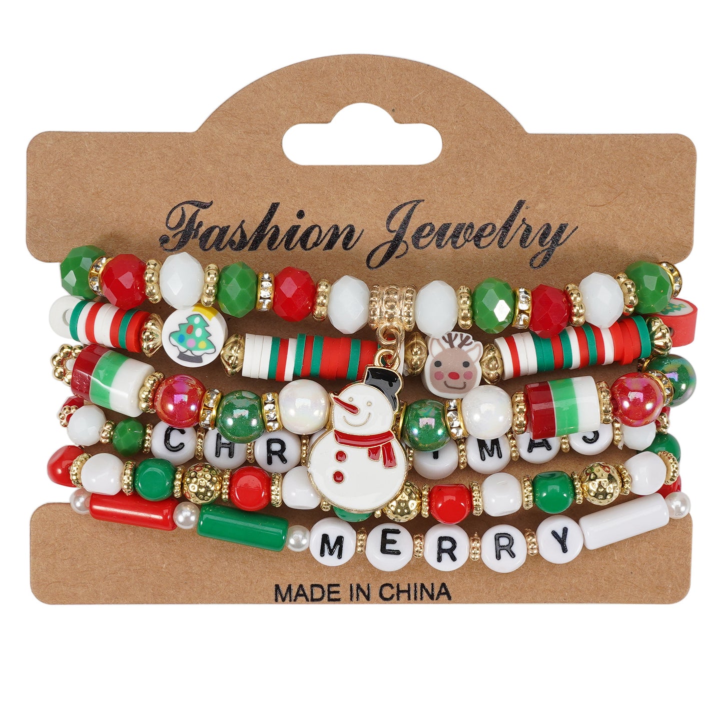 String Beads Snowman Tree Old Man Bracelets