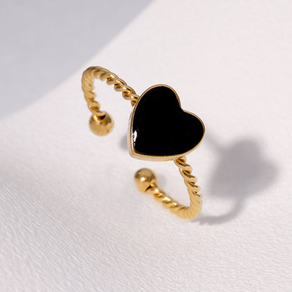 Fashion Heart-shaped Stainless Steel Female Wind Niche Rings