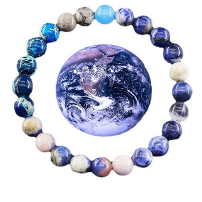 Men's Nine Planets Natural Stone Sun Saturn Bracelets