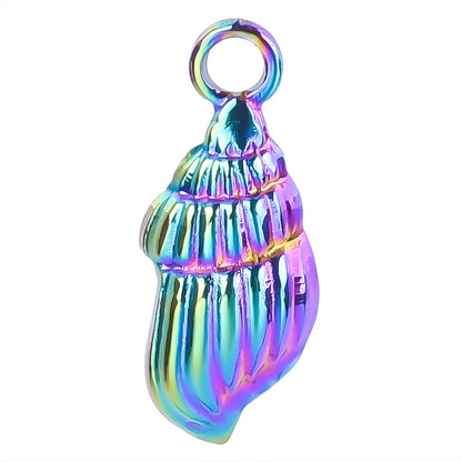 Steel Accessories Golden Conch Titanium Colorful Pendants