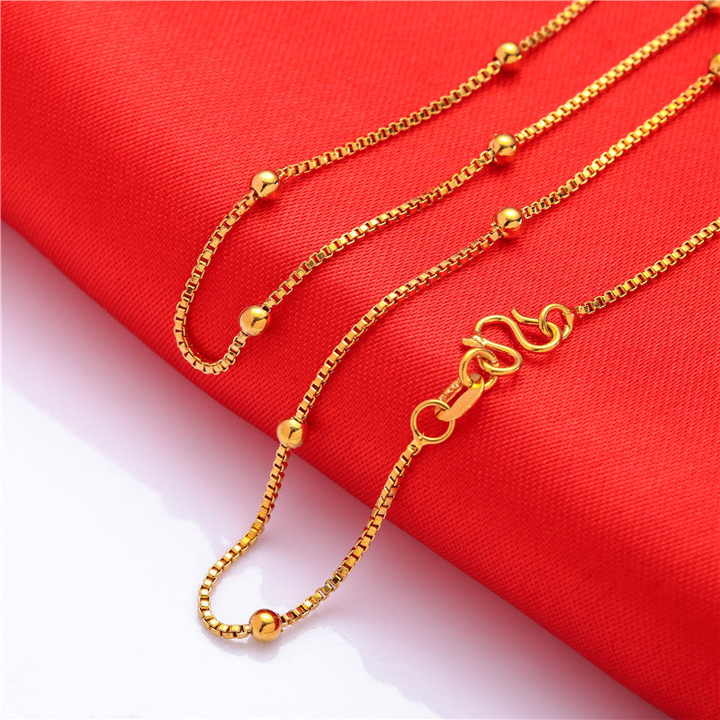 Women's Water Wave Box Hemp Flowers Clavicle Necklaces