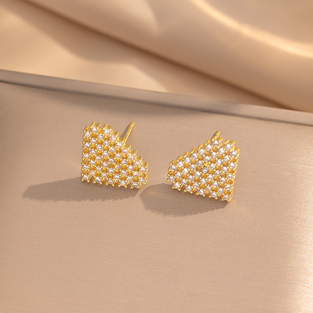 Fashionable Clover Zircon Flower Love Bear Ear Earrings