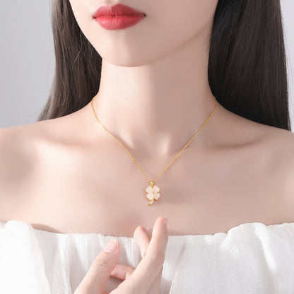 Women's Clover Sier Ethnic Chinese Style Clavicle Chain Jewelry Necklaces