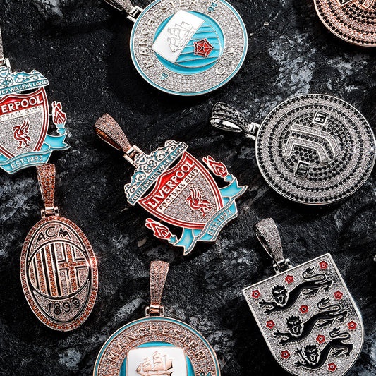 Football Club Badge Colorful Oil Fans Pendants