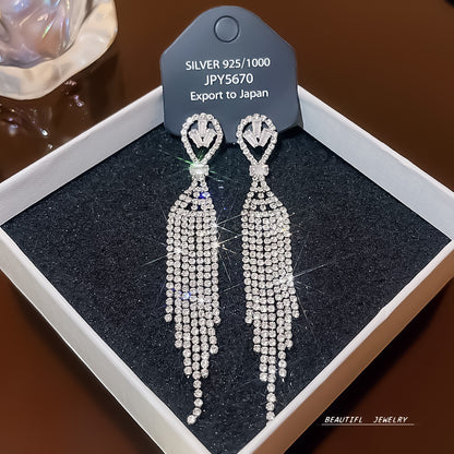 Women's Zircon Tassel High-grade Light Luxury Delicate Earrings
