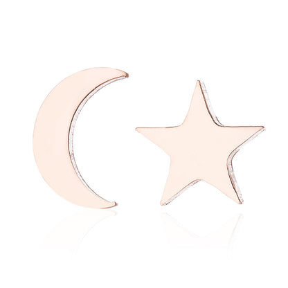 Women's Animal Elk Simple Moon Cat Asymmetric Earrings