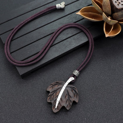 Women's Simple Zen Sweater Chain Cotton Linen Pendants