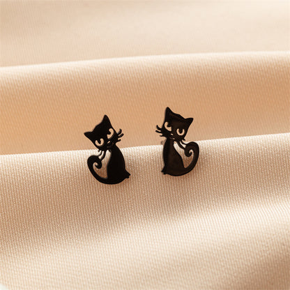 Fashion Small Ear Female Cute Stainless Steel Animal Pet Earrings