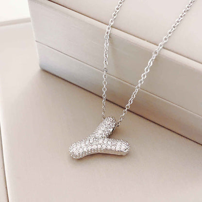Women's Letter Hip Hop Full Zircon Exquisite Necklaces