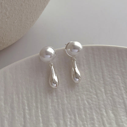 Water Drop Pearl Gentle Simple Graceful Light Luxury Temperament Rings