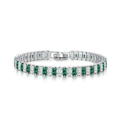 Colorful Zircon Rectangular Full Diamond Tennis Bracelets