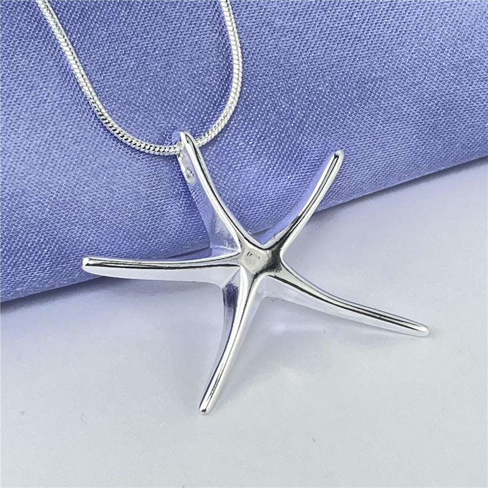 Sier Jewelry Beautiful Big Starfish Classic Pendants