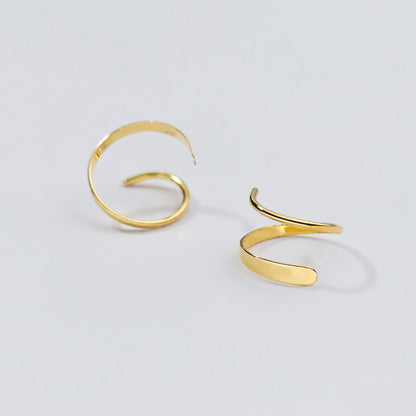 Women's Sier Simple Spiral Ear Style Niche Earrings