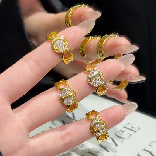 Sense Fashion Creative English Letters Inlaid Rings
