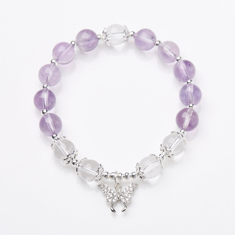 Collection Nine Purple Off Fire Energy Crystal Bracelets