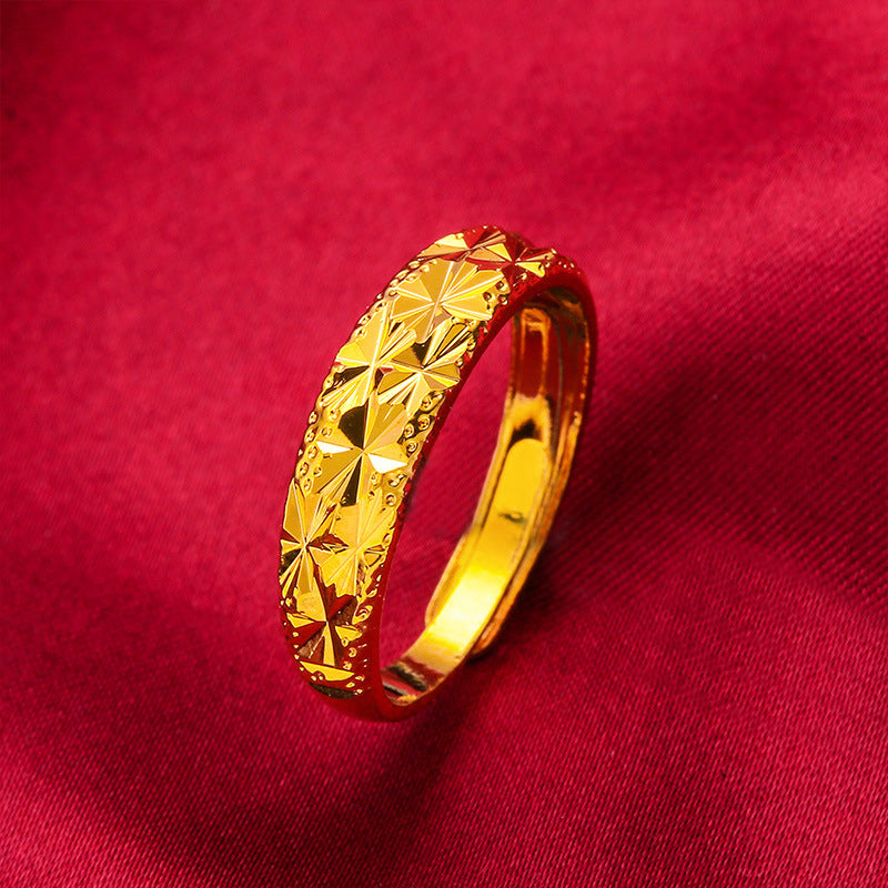 Women's & Men's Vietnam Placer Gold Open Alluvial Plated Rings