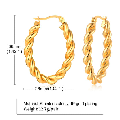 Women's Steel Twist Ear Gold Shaped Simple Stylish Earrings