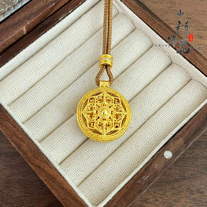 Women's Ancient Style Alluvial Gold Rotatable Collecting Pendants