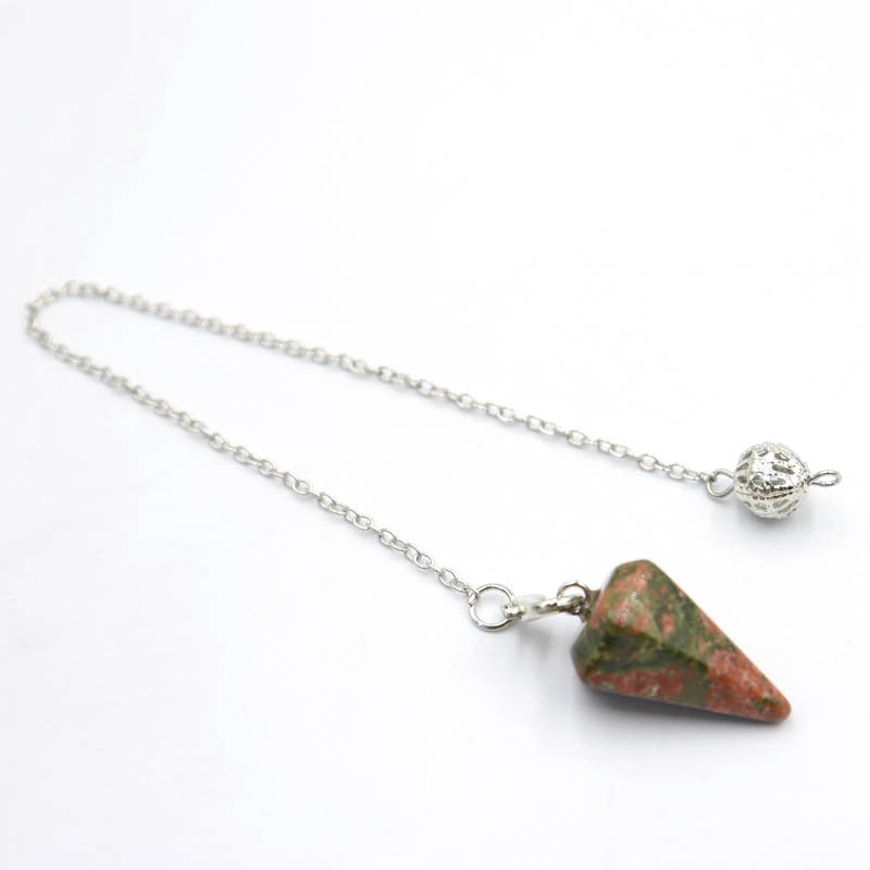 Gemstone Tapered Hexagonal Cone Six-sided Rhombus Pendants