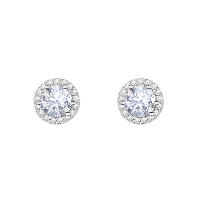 Titanium Steel Gold Ear Bone Round Zircon Earrings