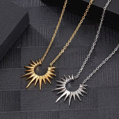 Women's & Men's Sunflower Retro With Opening Clavicle Chain Design High-grade Necklaces