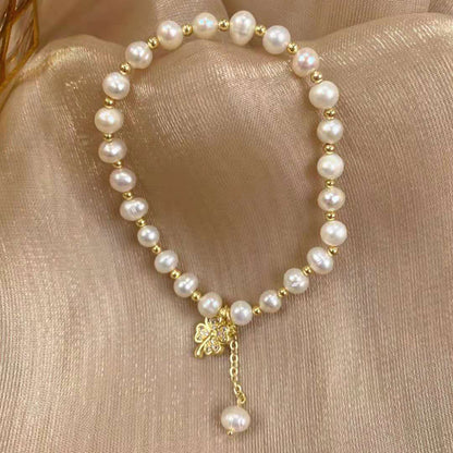 Women's Korean Style Fashionable Natural Freshwater Beads Hand-made Beaded With Bracelets