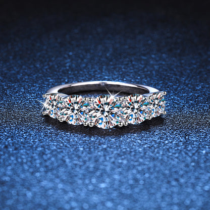 Women's Sterling Sier Color Moissanite Stackable High-grade Rings