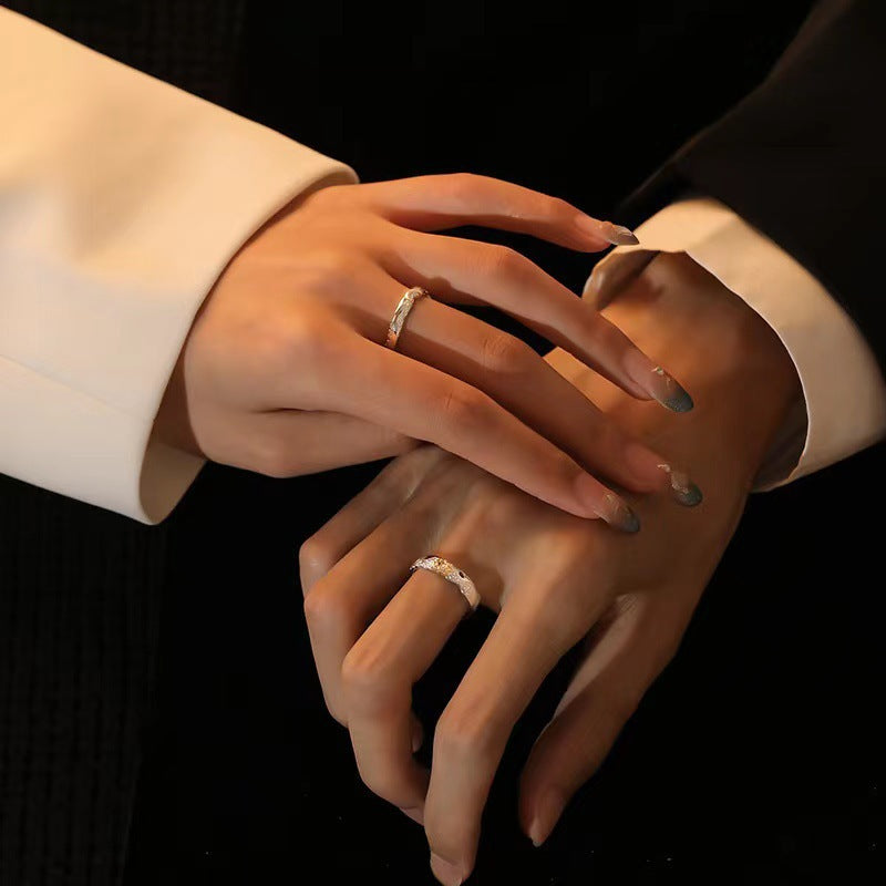 Women's & Men's Sun Moon Couple Design High-grade Open Rings