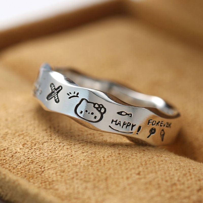 Women's & Men's Pattern Anime Protagonist Adjustable Gifts For Rings