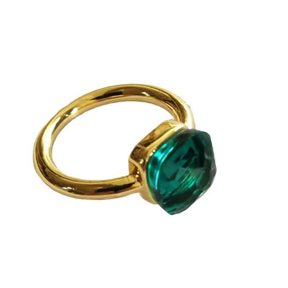 Style Irregular Cube Sugar Inlaid Zircon Emerald Rings