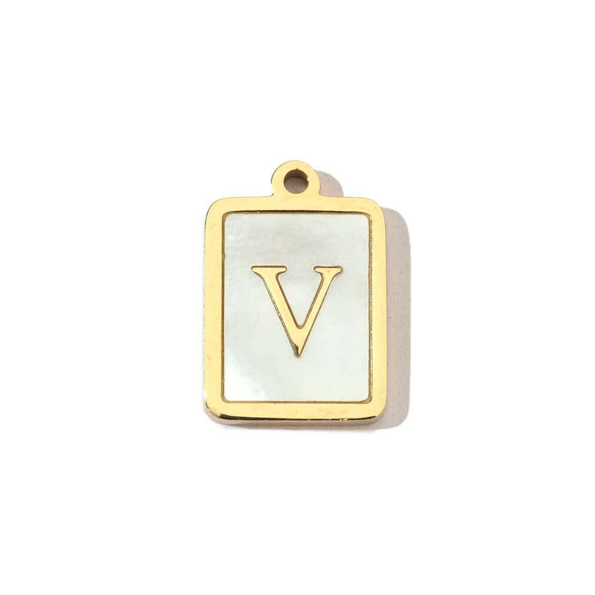 Real Gold Letters Stainless Steel Shell Pendants