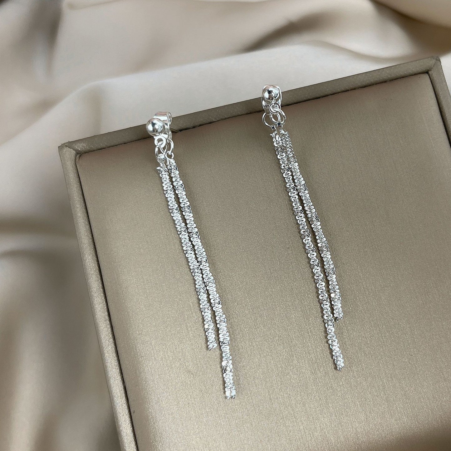 Women's Needle Long Fringe Summer Temperament Entry Earrings