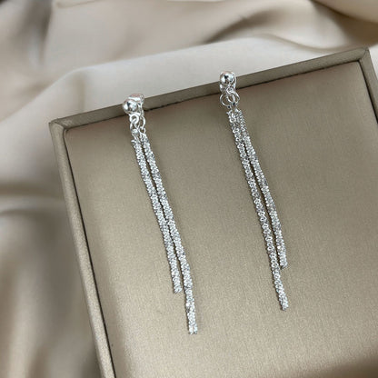 Women's Needle Long Fringe Summer Temperament Entry Earrings