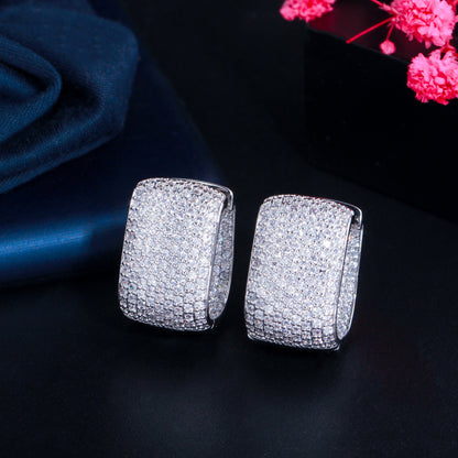 Style Ear Trendy Temperament Zircon Shiny Earrings