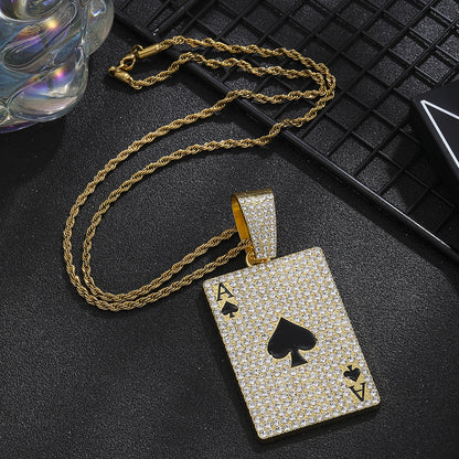 Hop Cool Diamond Playing Cards Street Rap Punk Cuban Pendants