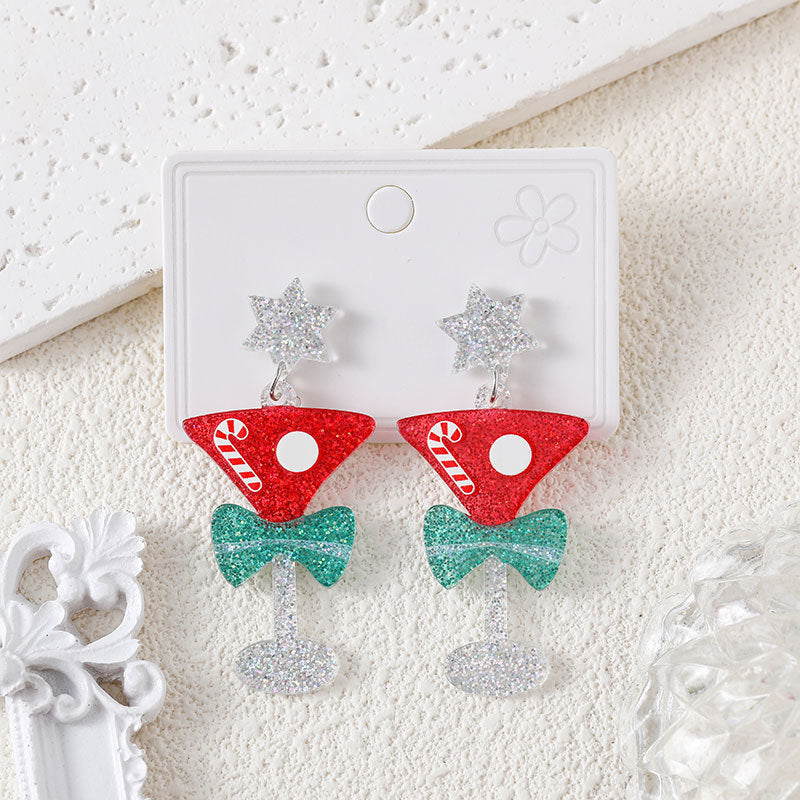 Christmas Cute Tree Snowflake Female Fashion Earrings