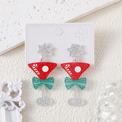 Christmas Cute Tree Snowflake Female Fashion Earrings