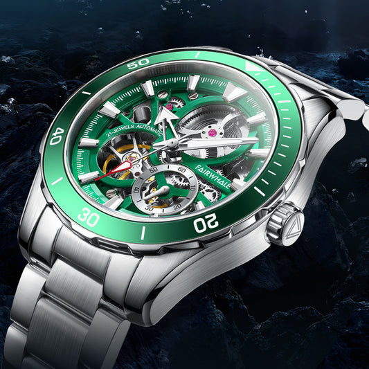 Men's Watch Hollow Green Water Ghost Diving Mechanical Watches