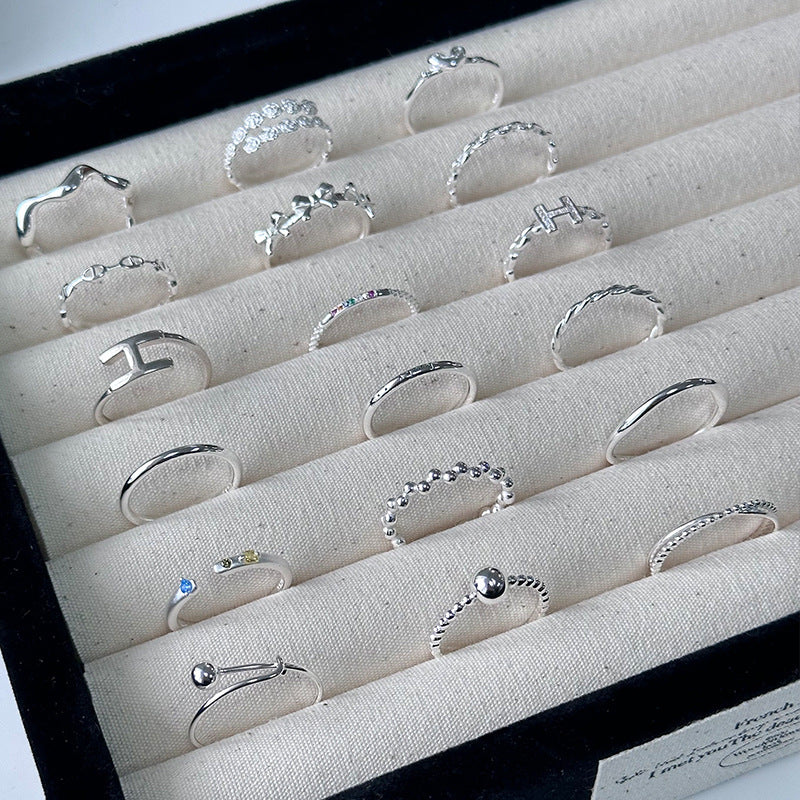 Collection Entire Sterling Sier Material Small Exquisite Rings