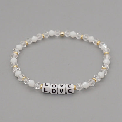 Women's Bohemian Style Crystal Letter Simple Personality Bracelets
