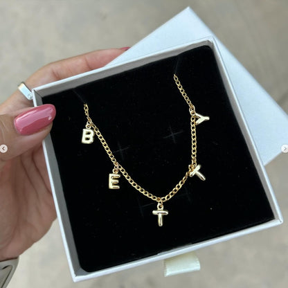 Minority Fashion Mini Bubble Letter Gold Stainless Pendants