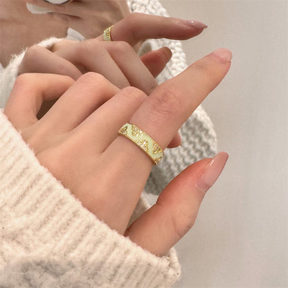 Glazed Butterfly Female Western Style Design High Sense Unique Rings