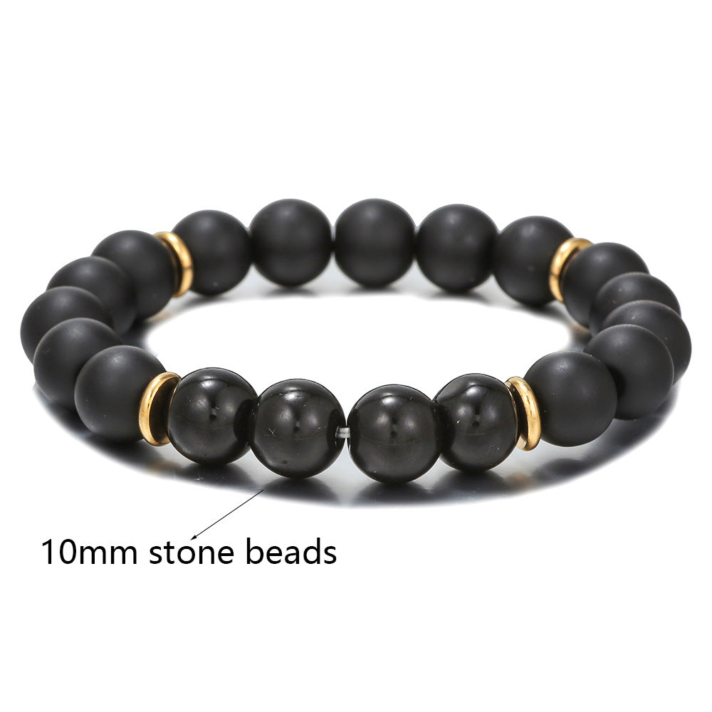 Hematite Domineering For Boyfriend Volcanic Rock Tigereye Couple Bracelets