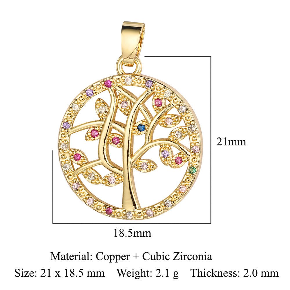 Luxury Color Zirconium Leaves Flower Four-leaf Clover Grape Cherry Necklaces