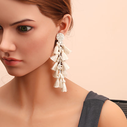 Bead Tassel Handmade Fashion Long Bohemian Earrings