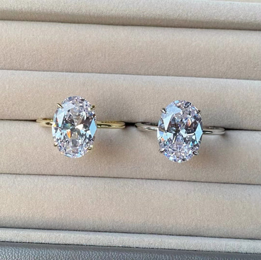 Women's Wedding High Luxury Oval Zircon Series Female Fashion Rings