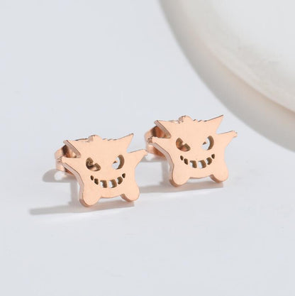 Halloween Bat Stainless Steel Small Animal Earrings