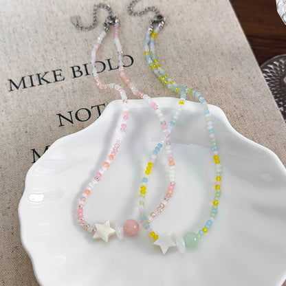 Beaded Trendy Vacation Style Clavicle Gift Necklaces