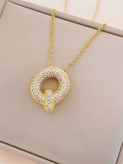 Women's Letter Hip Hop Full Zircon Exquisite Necklaces