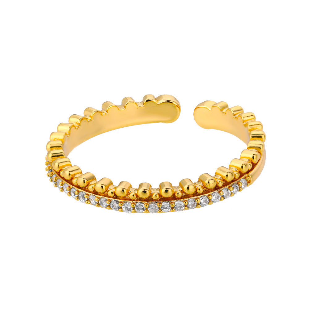 Open-end Zircon Double Layer Hollow Stars Rings